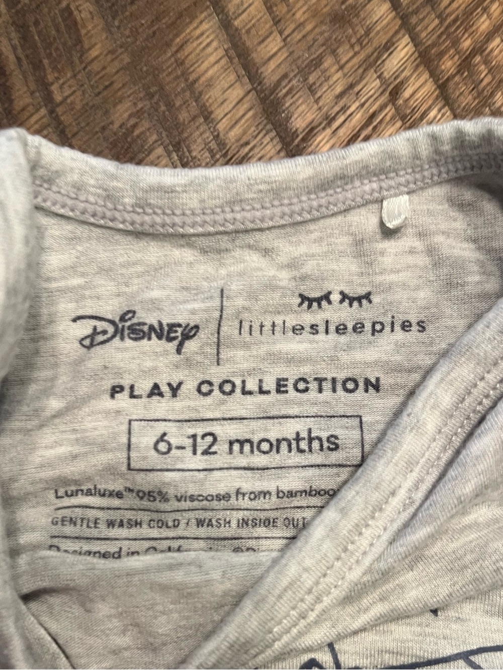 Little Sleepies Disney Baby Gray Buzz Lightyear Graphic One-Piece - Picture 3 of 3
